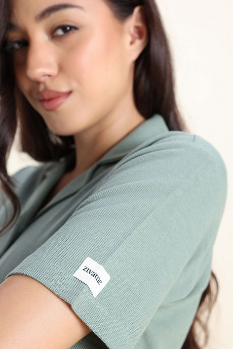 Zivame 2 Mile Fashion Knit Cotton Loungewear Set - Iceberg Green — image 7